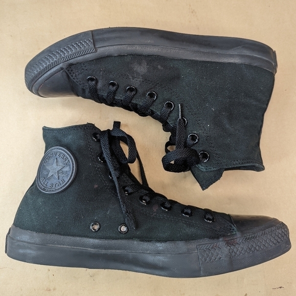Converse All Star Chuck Taylor Triple Black High Top Sneakers Men's 8 Women's 10 - Picture 8 of 11